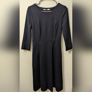 Boden Black 3/4 Sleeve Fit and Flare Dress, Size 6R